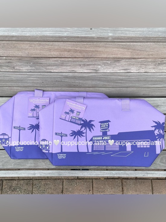 Trader Joe'S Handbags - 2 NWT✨Trader Joe’s 2026 Limited Edition Lilac Purple Rain Insulated Cooler Totes